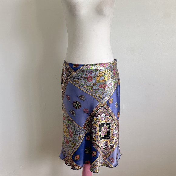 Vintage/Y2K Preppy Purple Satin Midi Skirt | Trendy Y2K Purple Midi Skirt | wome - Picture 1 of 5